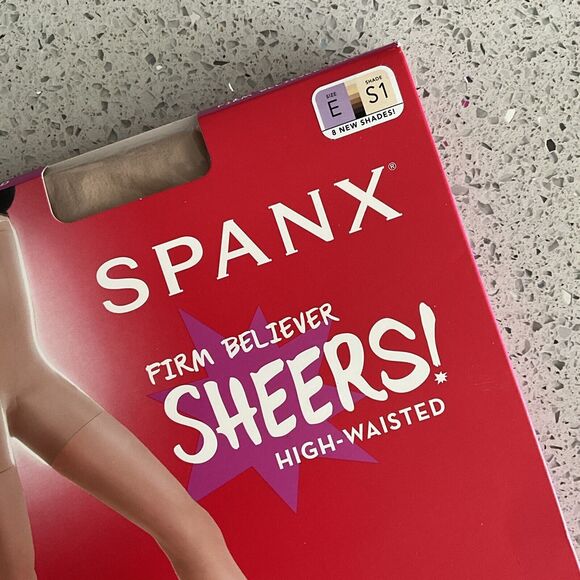 SPANX Firm Believer High Waisted Sheers Shade S1 Size E 20 Denier Leg 195-265lbs - Picture 7 of 9